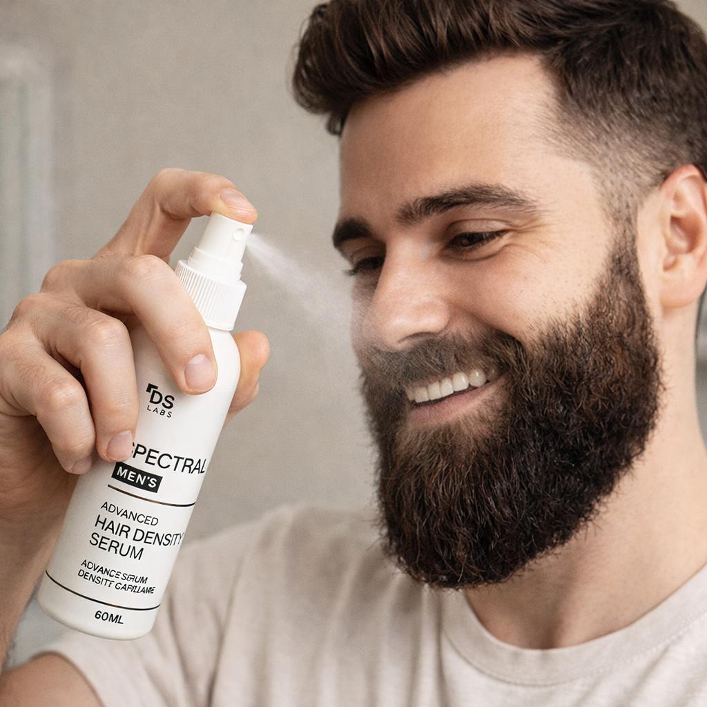 Ds Labs Splash: Barba más densa, poblada y masculina naturalmente.