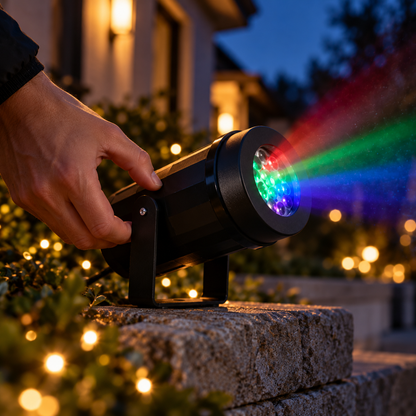 Proyector Navideño Mágico: enciende tu casa sin escaleras ni cables.
