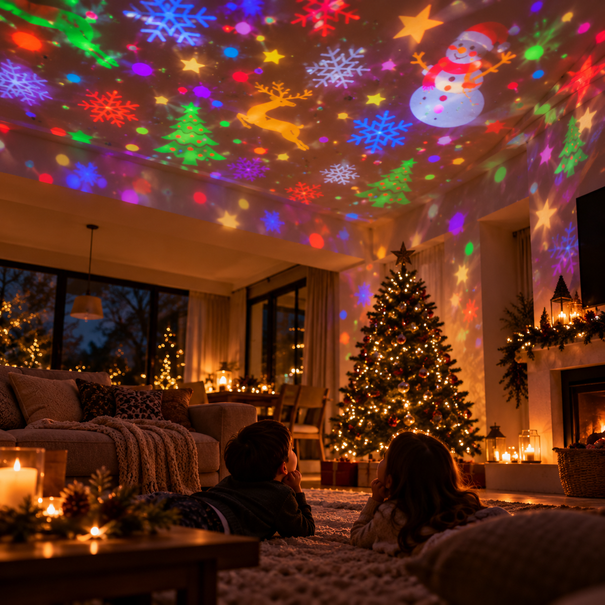 Proyector Navideño Mágico: enciende tu casa sin escaleras ni cables.