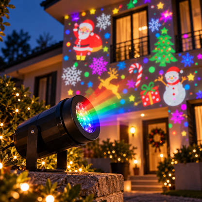 Proyector Navideño Mágico: enciende tu casa sin escaleras ni cables.